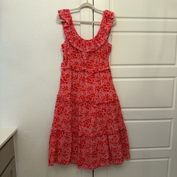 J. Crew Printed Ruffle Midi Dress - Picture 2 of 6